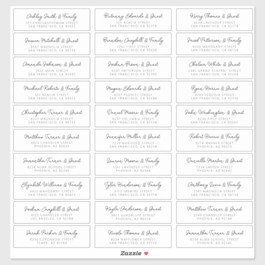 ズゲスト結婚ネームアドレスシンプルシッモダンク シール (シート)