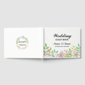 ズゲスト結婚ブックウォーターカラーフローラ披露宴 ゲストブック (全面)