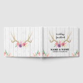 ズゲスト結婚ブックスタグアントラーウッドフローラ素朴 ゲストブック (全面)