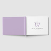 ズゲスト結婚ブックモノグラムクレスト薄紫 ゲストブック (全面)