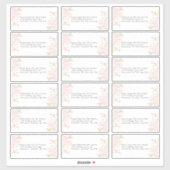 ズゲスト結婚住所 シール赤面ピンクローズフローラ シール (シート)