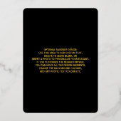 ズゴールデン結婚ラグジュアリー招待状カードゴールドフォイル 箔招待状 (裏面)