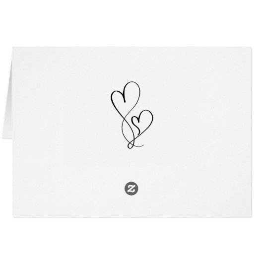 ズサンク結婚ユー白黒ハートブライダルシャワー (裏面横)