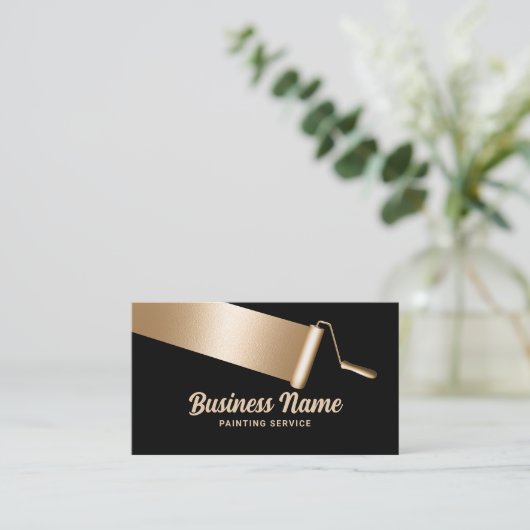 ズサー絵を描ビスプロフェッショナル金ゴールドハウスペインター 名刺 (スタンド正面)