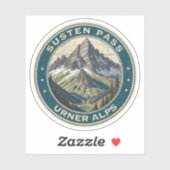 ズステン峠、スイスアルプスの山道 シール (シート)