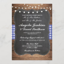 ズチョー結婚クブルーウッドライトバーン招待状