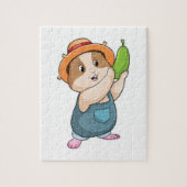 ズッキーニとの農家としてのハムスター ジグソーパズル (縦)