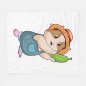 ズッキーニとの農家としてのハムスター フリースブランケット (正面(横))