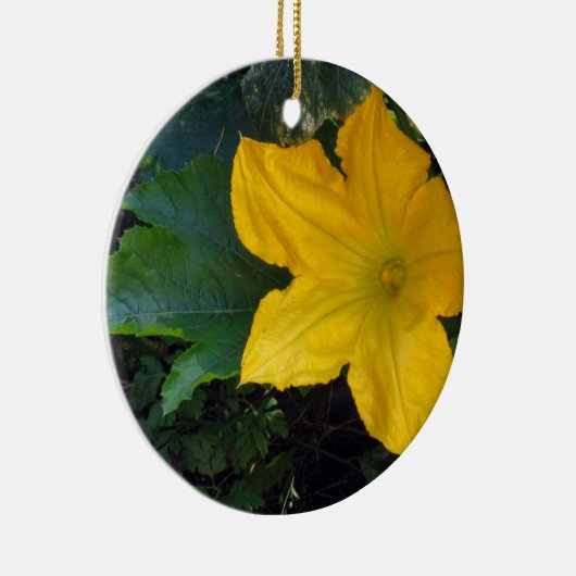 ズッキーニの南瓜の花-写真 セラミックオーナメント (右)