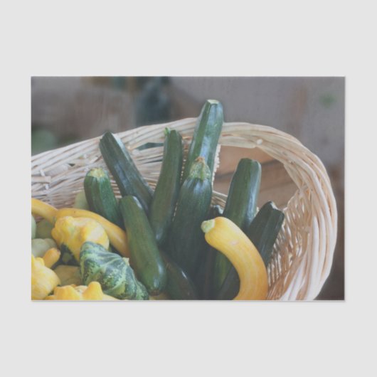 ズッキーニカボチャの野菜が切り離される 薄葉紙 (正面)