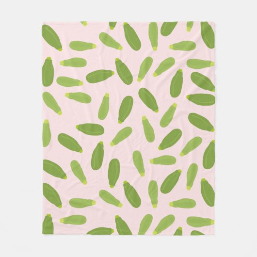 ズッキーニコートゲットサマースカッシュパターン フリースブランケット (正面)