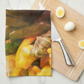 ズッキーニサマーカボッシュグルズ野菜ヴィンテージ キッチンタオル (四つ折り)