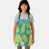 ズッキーニパステルカラフルパタパーソナライズされたーン エプロン (インサイチュ)