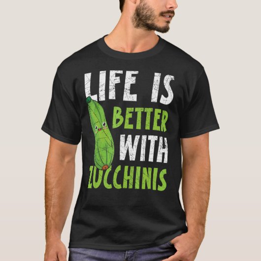 ズッキーニビーガン野菜と健康 Tシャツ (正面)