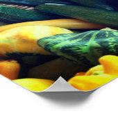 ズッキーニ夏カボチャ野菜炒め ポスター (角)