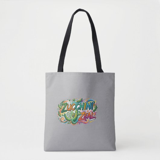 ズッキーニ熱意 - 面白い野菜グラフィックTシャツ トートバッグ (正面)