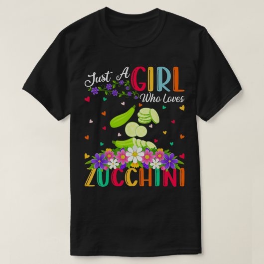 ズッキーニ野菜好きズックが大好きな女の子 Tシャツ (デザイン正面)