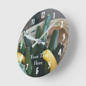 ズッキーニ&サマースカッシュ自然 ラウンド壁時計 (傾斜)