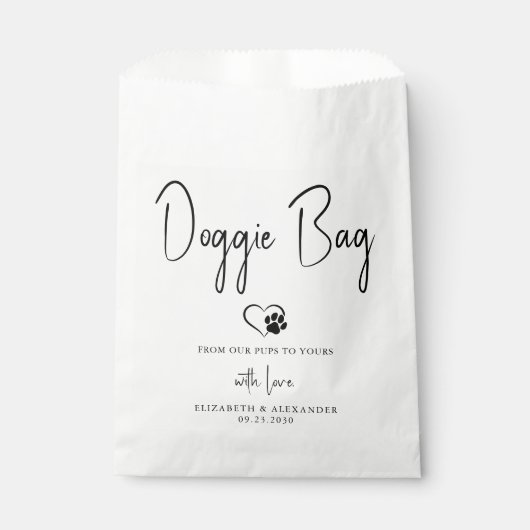 ズドギー結婚トリートビスケッパーソナライズされたトバーペット フェイバーバッグ (正面)
