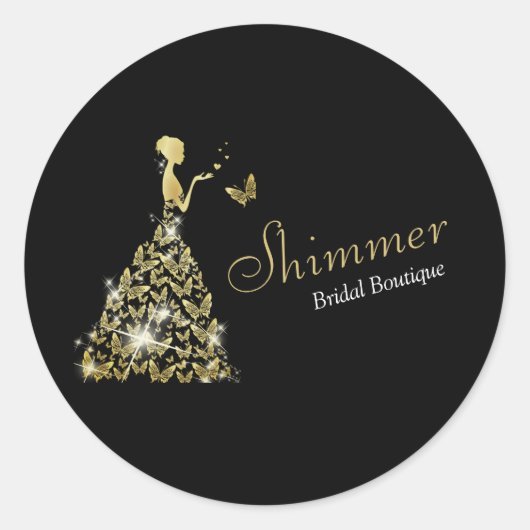 ズドレス結婚ブライダルブティックビジネス ラウンドシール (正面)