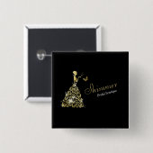 ズドレス結婚ブライダルブティックビジネス 缶バッジ (正面&裏面)