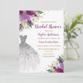 ズドレ結婚スグリッターアメジストブライダルシャワー 招待状 (スタンド正面)