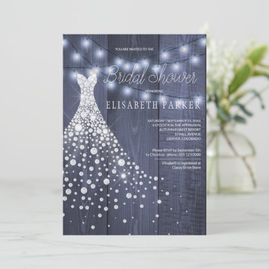 ズドレ結婚スネイビーバーンウッドウィンターブライダルシャワー 招待状 (スタンド正面)