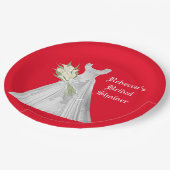 ズドレ結婚スブライダルシャワー紙プレート ペーパープレート (アングル)
