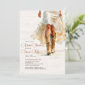 ズドレ結婚ス女性のカーボーイブーツブライダルシャワー 招待状 (スタンド正面)