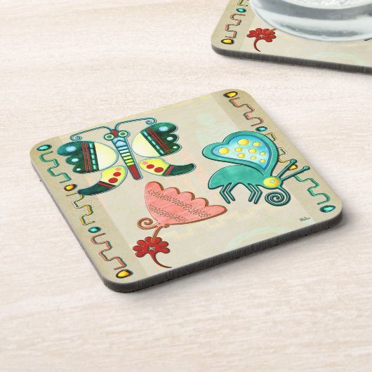 ズニバタフライ2フォークアート コースター (左側)