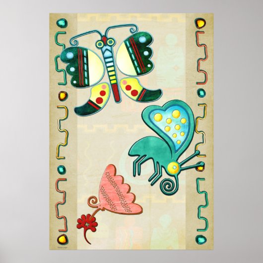 ズニバタフライ2フォークアート ポスター (正面)