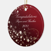 ズニュー結婚リュウズ婚約ニューホームレッド セラミックオーナメント (左)