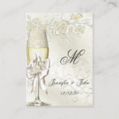 ズネーム結婚座席表金ゴールドクリームパールフローラ プレイスカード (裏面)