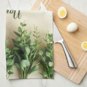 ズハーブつるズファームハウスティータオル名前をカスタムする キッチンタオル (四つ折り)