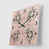 ズパステル考えるツイストスクエアクロック スクエア壁時計 (傾斜)