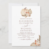 ズパンパスグラス結婚ホワイトパンプキンテラコッタ 招待状 (正面)