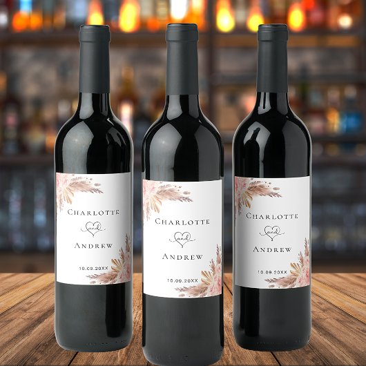 ズパンパ結婚スグラスバラ金ゴールド赤面ピンク ワインラベル