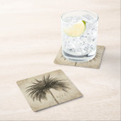 ズパーム結婚ツリーエレガントレトロシックマーブル スクエアペーパーコースター (インサイチュ)