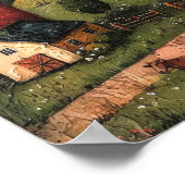 ズヒル転がファームハウスフォークアートオイルペインティングポスト ポスター (角)