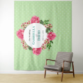 ズピンク結婚ローズレッドホワイトペチュニア水玉模様 タペストリー (インサイチュ)