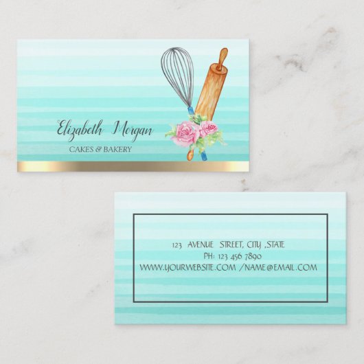 ズピ転がンウィスクストライプベーカリー 名刺 (正面/裏面)