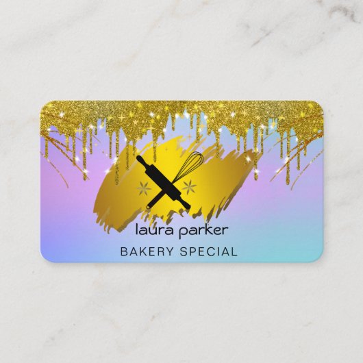 ズピ転がンウィスクベーカリーペストリーケータリング金ゴールドシェフ 名刺 (正面)