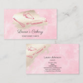 ズピ転がン&ウィスクカップケーキベーカリー赤面ピンク 名刺 (正面/裏面)