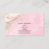 ズピ転がン&ウィスクカップケーキベーカリー赤面ピンク 名刺 (裏面)