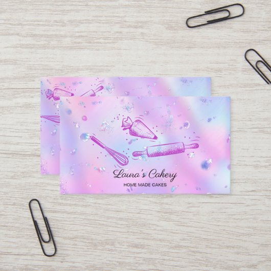 ズピ転がン&ウィスクカップケーキベーカリーIridescent 名刺 (正面/裏面インサイチュ)