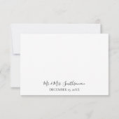 ズブラ結婚ック&ホワイトフォトモダンタイポグラフィ3 サンキューカード (裏面)