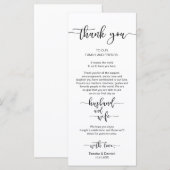 ズプレ結婚ース設定ありがとう、黒の台本カード プログラム (正面/裏面)