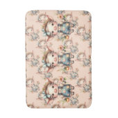 ズボンと花を身に着けたかわいいファームコアの豚 バスマット (正面縦)