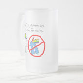 ズボンのための余りにカッコいい フロストグラスビールジョッキ (正面左)