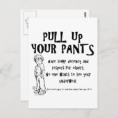 ズボンを引き上げる ポストカード (正面/裏面)